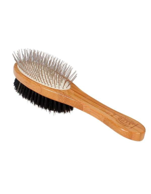 Dark Bamboo - Bass Brushes- Dual Sided Pet Brush Oval Style - Full