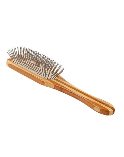 Striped Bamboo1 - Bass Brushes- Style & Detangle Pet Brush - Medium