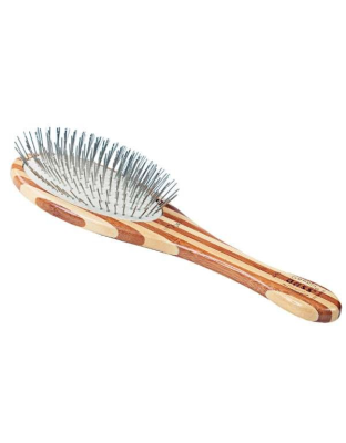 Striped Bamboo - Bass Brushes- Style & Detangle Pet Brush - Large