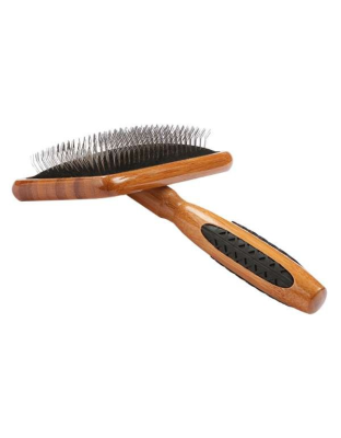 Dark Bamboo - Bass Brushes- De-matting Pet Brush Slicker Style - Large