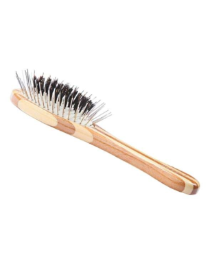 Striped Bamboo - Bass Brushes- The Hybrid Groomer - Small