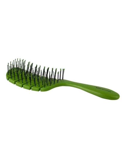 Green - Bass Brushes- The BIO-FLEX  Detangling Pet Brush Leaf Shape