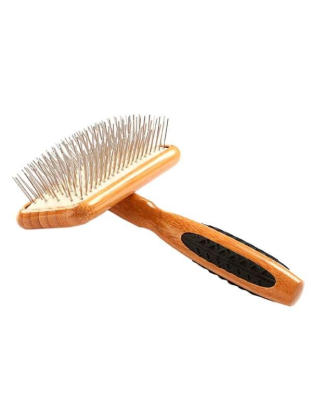 Striped Bamboo - Bass Brushes- Shine & Condition Pet Brush  - Medium