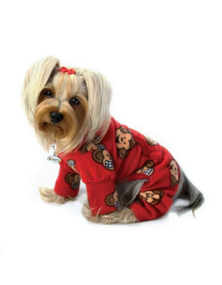 Burgundy - Silly Monkey Fleece Turtleneck Pajamas  - XS