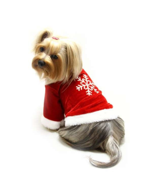 Velour Holiday Shirt with Sparkling Silver Snowflake - Small