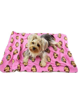 Pink - Silly Monkey Ultra-Plush Blanket - 30" x 20"