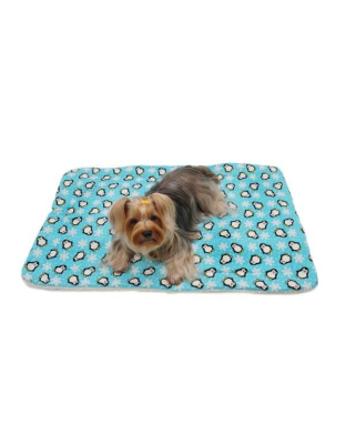 Turquoise - Penguins & Snowflakes Flannel/Ultra-Plush Blanket - One Size