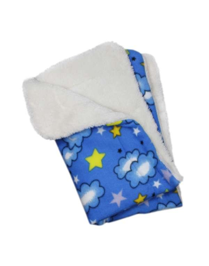 Blue - Stars and Clouds Fleece/Plush Blanket - One Size