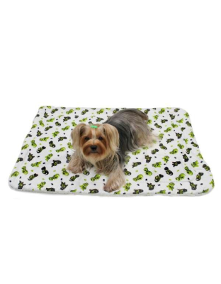 White - Playful Dinosaur Flannel/Ultra-Plush Blanket - One Size