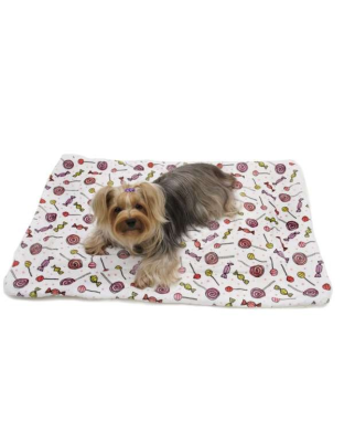 White - Ultra Soft Minky/Plush Sweet Candies Blanket - One Size