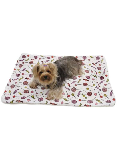 White - Ultra Soft Minky/Plush Sweet Candies Blanket - One Size