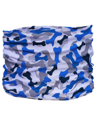 Blue,Grey - Bone Camo Pup Scruff - Large
