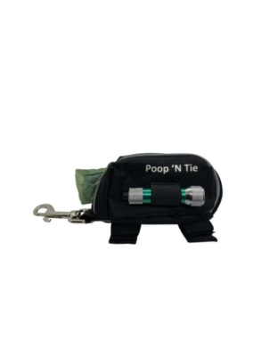 Black - Poop 'N Tie Fabric Waste Bag Dispenser With 2 Rolls