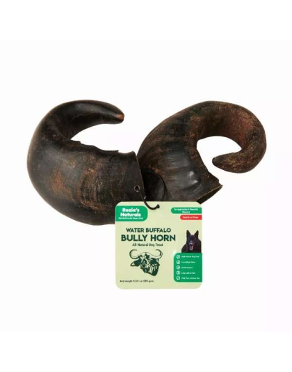 Black - WATER BUFFALO HORN-100% Natural, Long-Lasting, Grain-Free, Gluten-Free, Dog Dental Treats & Chews-2 COUNT-15 oz - Large
