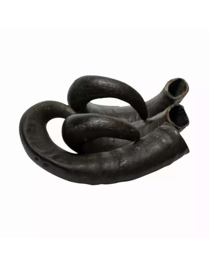 Black - WATER BUFFALO HORN-100% Natural, Long-Lasting, Grain-Free, Gluten-Free, Dog Dental Treats & Chews-2 COUNT-15 oz - Large