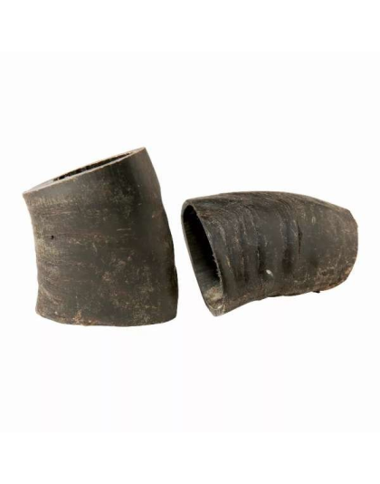 Black - WATER BUFFALO HORN TUFFIE- 100% Natural Dog Treat & Chews, Grain-Free, Gluten-Free, Dog Chewing Dental Toys, 2 COUNT, 7.5 oz - Medium