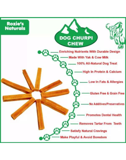 Yellow - DOG CHURPI CHEW- 100% Natural, Himalayan Hard Yak Cheese Churpi Dog Chew Treats, Grain-Free, Gluten-Free, Dental Chews, 4 COUNT-15 oz - Extra-Large