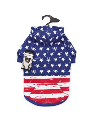 Red White Blue - ZZ Distressed American Flag Hoodie - Small/Medium