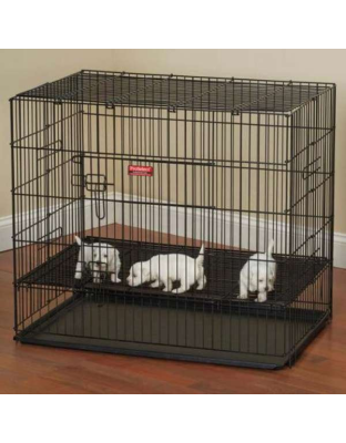 Black - ProSelect Puppy PlayPen with Plastic Pan - Small