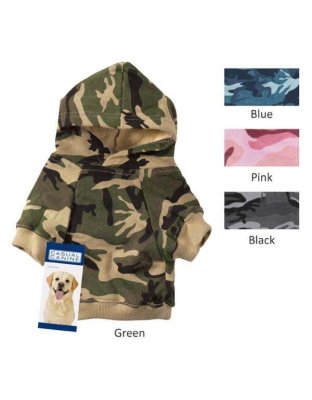 Pink - Casual Canine Camo Hoodie  - Xsmall