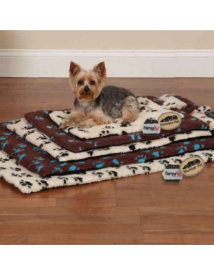 White - SP ThermaPet Paw Print Crate Mat  - Medium Large