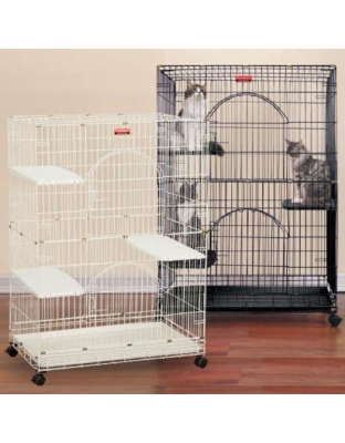 White - ProSelect Foldable Cat Cage 35.5Lx24Wx48 - 35.5Lx24Wx48H