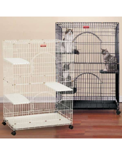 Black - ProSelect Foldable Cat Cage - 35.5Lx24Wx48H