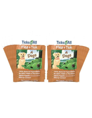 All Natural Flea and Tick Wipes 4-Dogs (10 count.) - 10 count
