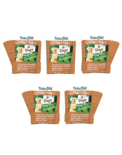 All Natural Flea and Tick Wipes 4-Dogs (25 count.) - 25 count