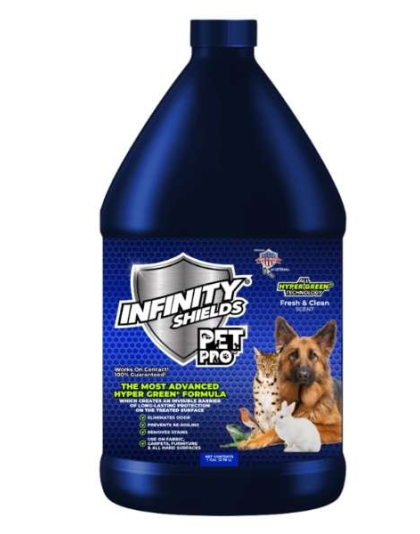 Blue - Infinity Shields  Pet Pro Odor & Stain Remover - Prevents Re-Soiling (FRESH & CLEAN) - 3.78L