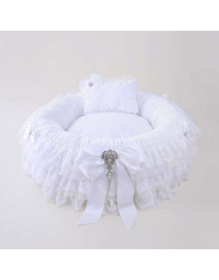 White - Anastasia Dog Bed - Small