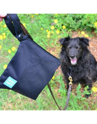 Black - Black Yucky Puppy Dog Poop Bag Holders- Standard Size  - 6.75x6.25