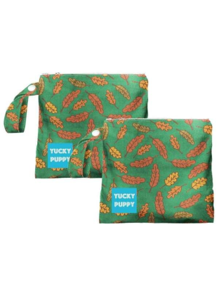 Green/Red/Orange - Fall Leaves Dog Poop Bag Holders, Extra Large Size - 6.75x9.25