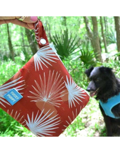 Red - Palm Yucky Puppy Dog Poop Bag Holders  - 6.75x6.25
