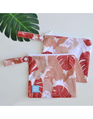 Rust Orange - Monstera + Banana Yucky Puppy Dog Poop Bag Holders - 6.75x6.25