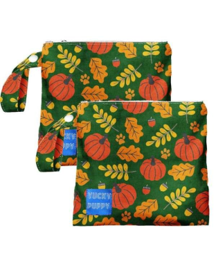 Green/Orange/Yellow - Yucky Puppy Autumn Dog Poop Bag Holders - 7x6.25