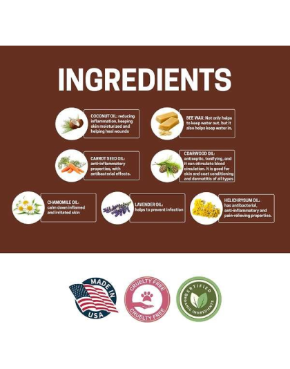 Brown - All-Natural Dog Paw Balm 0.15 oz - 0.15 oz