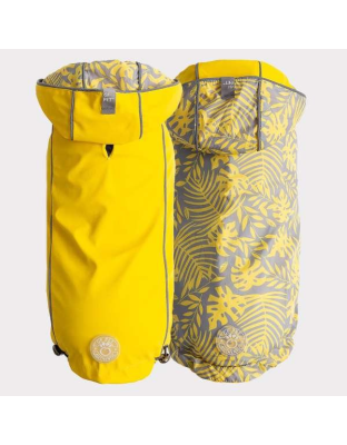 Yellow - GF Pet Reversible ElastoFit Raincoat  - Large