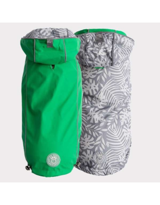 Green - GF Pet Reversible ElastoFit Raincoat  - XS