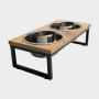 Natural - GF Pet Wood & Metal Elevated Feeder   - Small