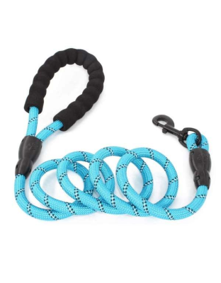 Blue - 5FT Rope Leash with Comfort Handle