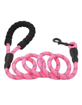 Pink - 5FT Rope Leash with Comfort Handle