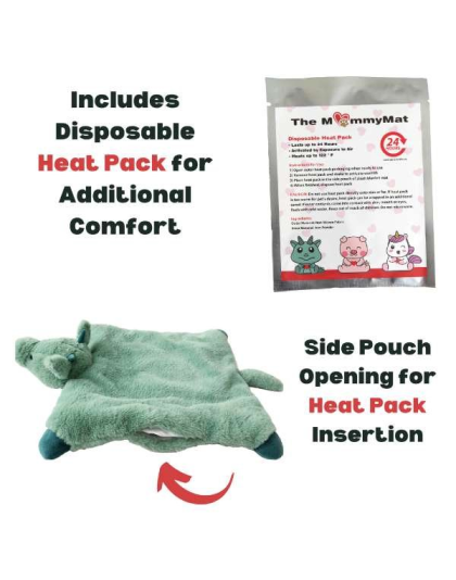 Archie the Dragon - The MommyMat - Heartbeat Anxiety Pet Bed Mat - 18 x 18 in