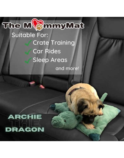 Archie the Dragon - The MommyMat - Heartbeat Anxiety Pet Bed Mat - 18 x 18 in