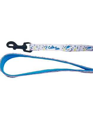 Dino Doggy White - Cutie Ties Fun Design Dog Leash - Small