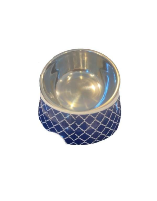 Modern Navy - Cutie Ties Dog Bowl - Medium