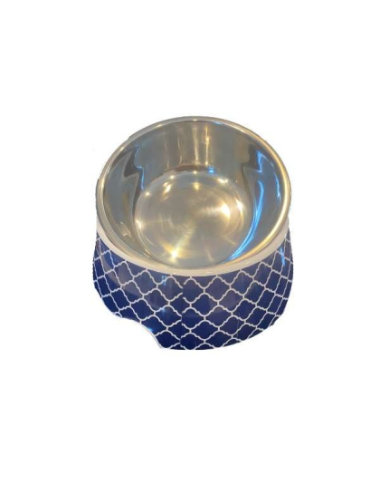 Modern Navy - Cutie Ties Dog Bowl - Medium