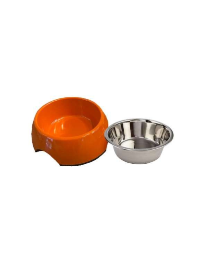 Orange - Cutie Ties Dog Bowl - Small