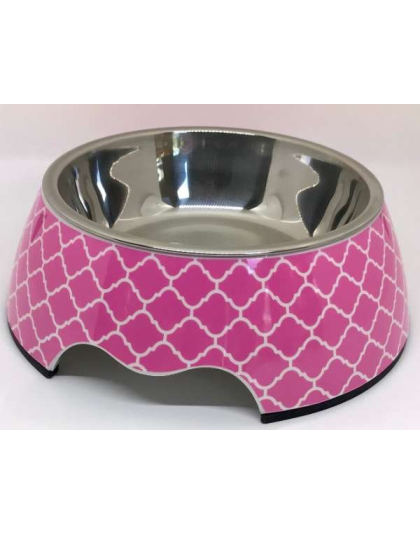 Cutesy Pink - Cutie Ties Dog Bowl - Medium