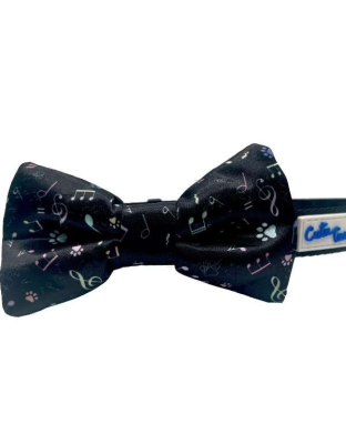 Music Notes/Black - Cutie Ties Dog Bow Tie - One Size